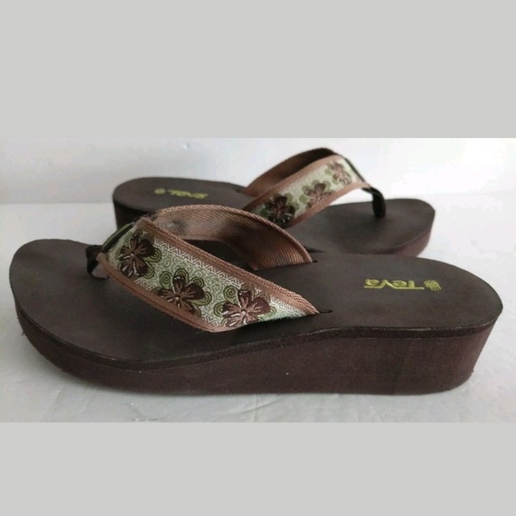 brown wedge flip flops